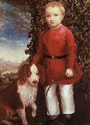Joseph Whiting Stock Portrait of a Boy with a Dog oil painting reproduction